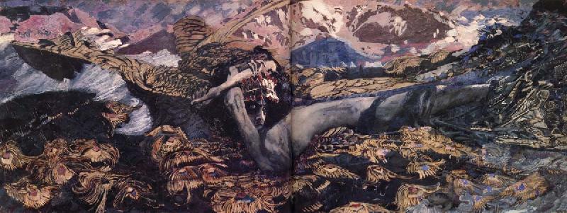 Mikhail Vrubel The demon tumbled Norge oil painting art